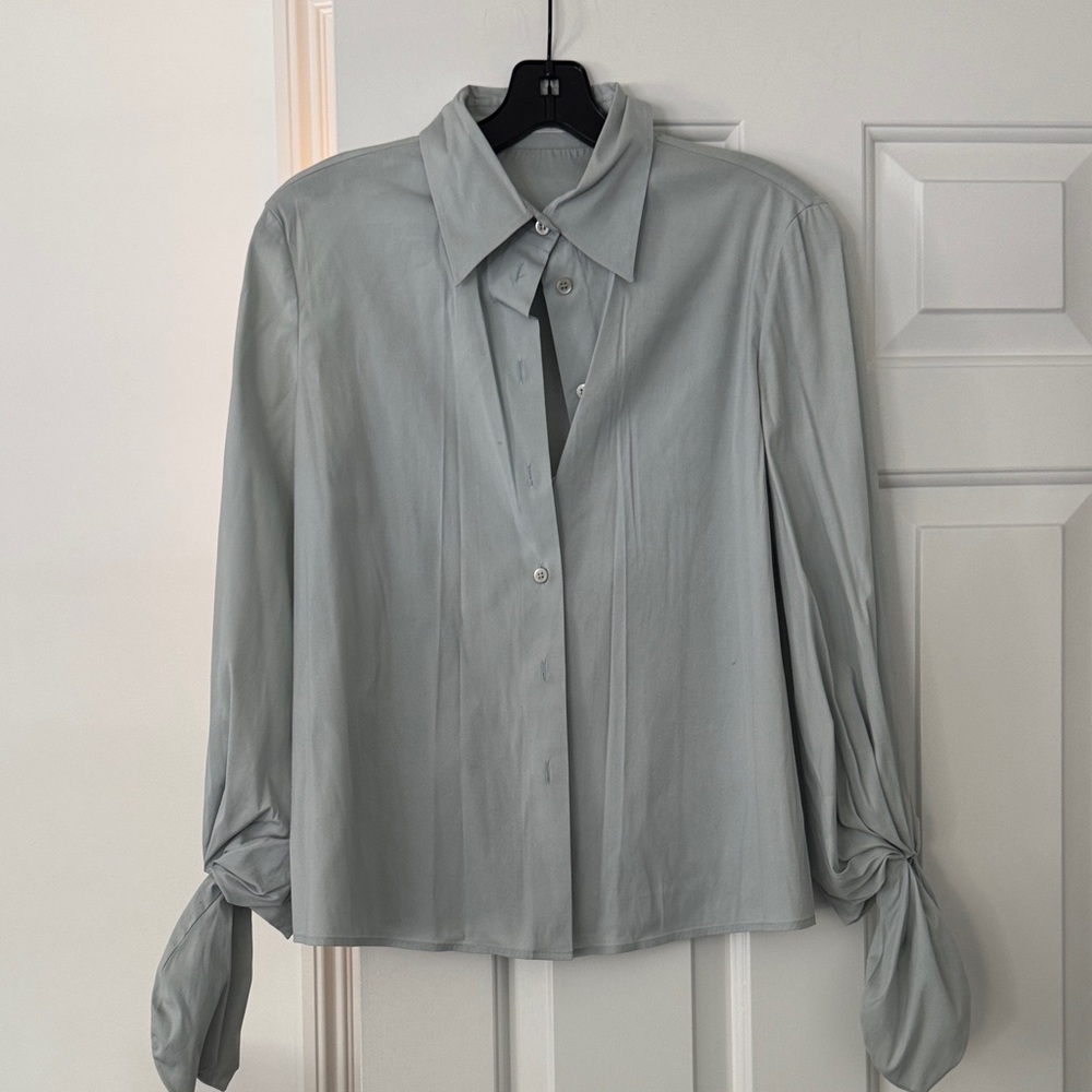 Prada Light Gray Women's Button Down Shirt